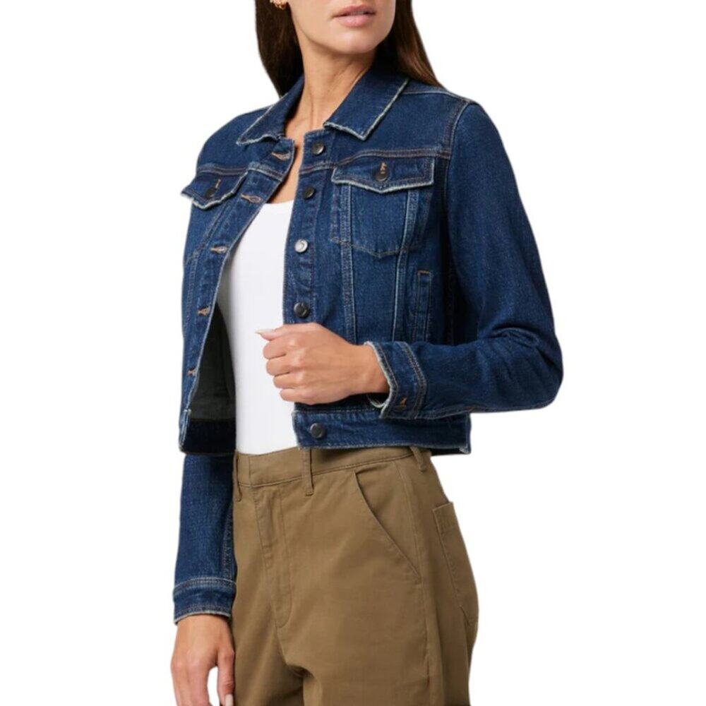 Joe's Jeans Dalia Cropped Denim Trucker Jacket NWT Size M